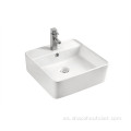 Lavabo de arte de cerámica blanca rectangular Chaozhou